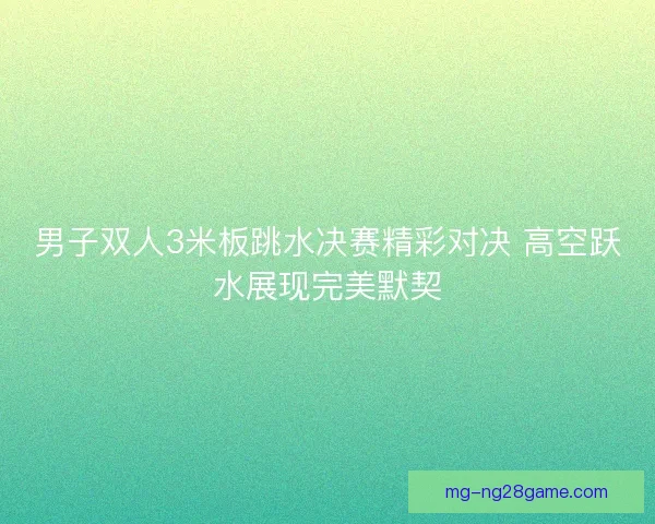 男子双人3米板跳水决赛精彩对决 高空跃水展现完美默契